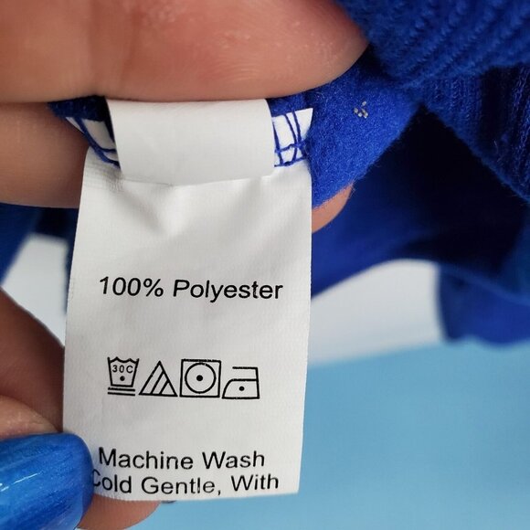 SHEIN New York Graphic Thermal Hoodie Sweatshirt Size XL Blue Kangaroo Pocket - Picture 10 of 13